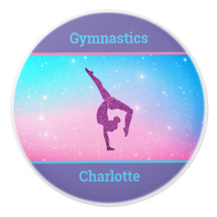 Bouton De Porte En Céramique Gymnastique étincelante Pastel Tirage en céramique