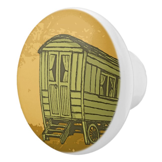 Bouton De Porte En Céramique Gypsy caravan (Droite)