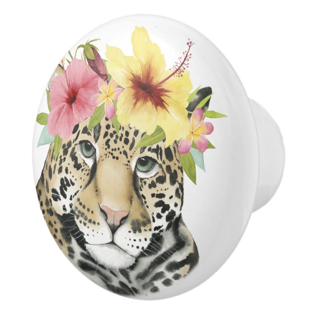 Bouton De Porte En Céramique Halo tropical | Sweet Cheetah (Droite)