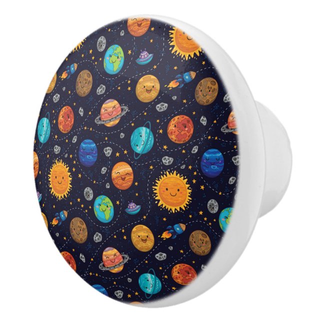 Bouton De Porte En Céramique Happy Planets Knob (Droite)