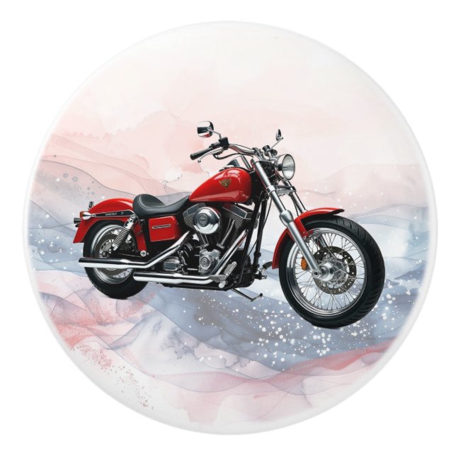Bouton De Porte En Céramique Hawg Heritage Patriotic V-Twin Evo Era Knob (Devant)