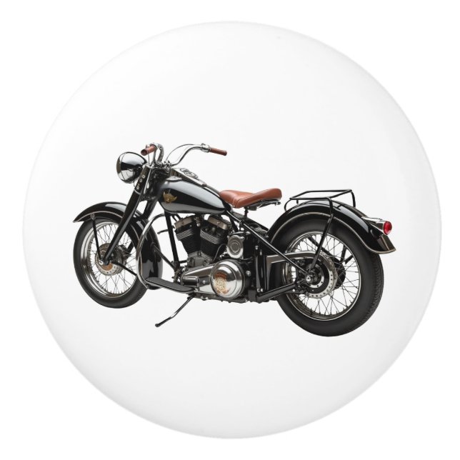 Bouton De Porte En Céramique Hawg Heritage V-Twin Panhead Era Ceramic Knob (Devant)