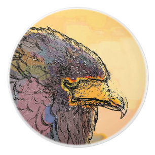 BOUTON DE PORTE EN CÉRAMIQUE HAWK