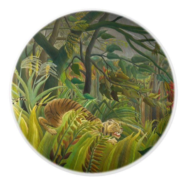 Bouton De Porte En Céramique Henri Rousseau - Surpris ! (Devant)