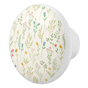 Bouton De Porte En Céramique Hibiscus Aquarelle Botanique Floraison transparent