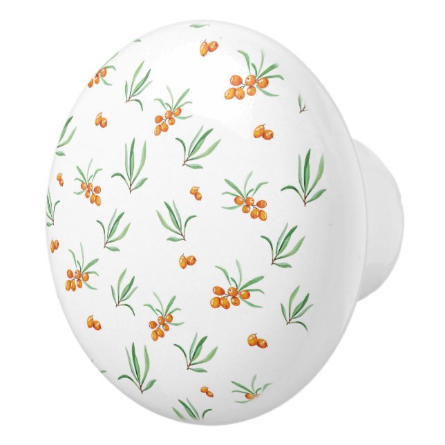 Bouton De Porte En Céramique Hibiscus Aquarelle Botanique Floraison transparent (Droite)