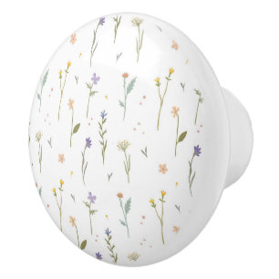 Bouton De Porte En Céramique Hibiscus Aquarelle Botanique Floraison transparent