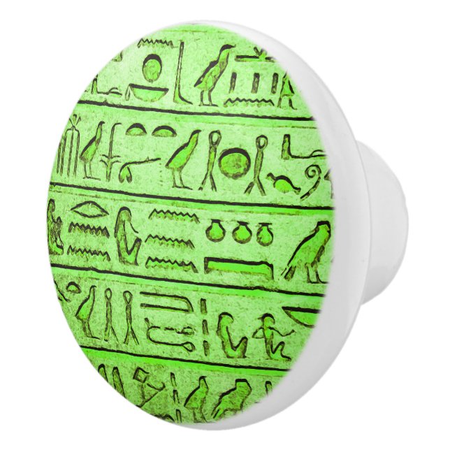 Bouton De Porte En Céramique Hiéroglyphes égyptiens antiques Ceramic vert Knob (Droite)
