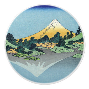 Bouton De Porte En Céramique Hokusai - Le Mont Fuji reflète le lac Kawaguchi