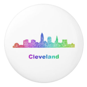 Bouton De Porte En Céramique Horizon de Cleveland d'arc-en-ciel