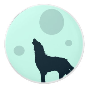 Bouton De Porte En Céramique Howl To The Moon