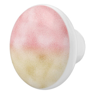 Bouton De Porte En Céramique Huile rose et or Ombre
