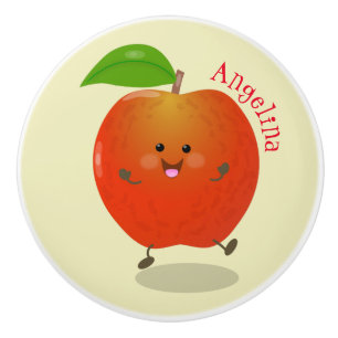 Bouton De Porte En Céramique Illustration de dessin animé sur la pomme de danse
