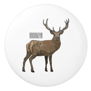 Bouton De Porte En Céramique Illustration de dessin sur le cerf