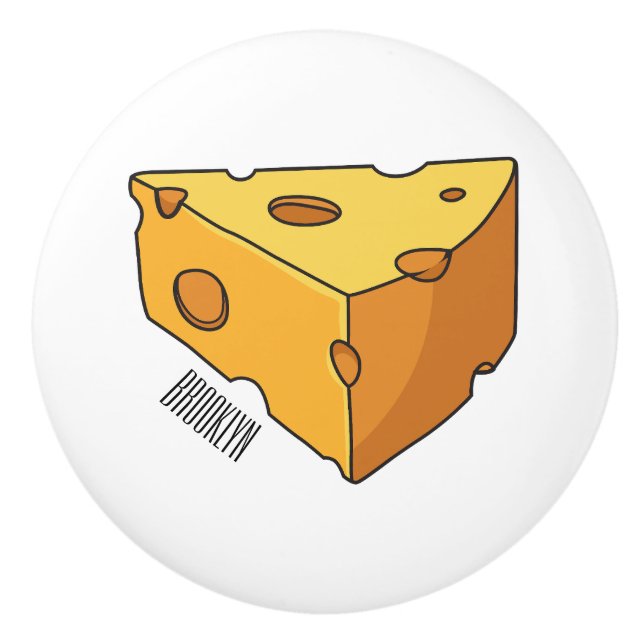 Bouton De Porte En Céramique Illustration de fromage (Devant)