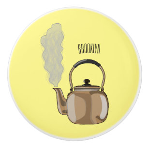 Bouton De Porte En Céramique Illustration de la bouilloire à thé ou à thé