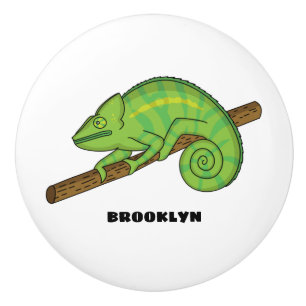 Bouton De Porte En Céramique Illustration du caméléon de la parson
