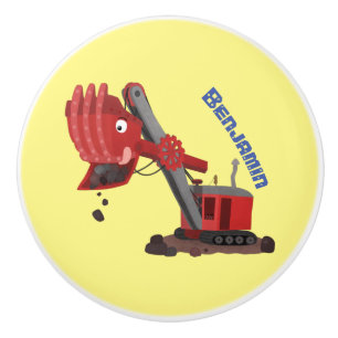 Bouton De Porte En Céramique Illustration d'une pelle à vapeur rouge mou