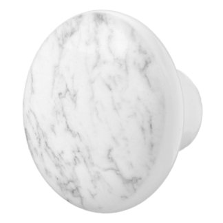 Bouton De Porte En Céramique Image classique en marbre blanc et gris