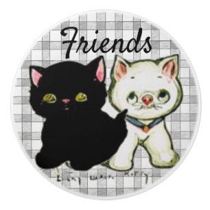 Bouton De Porte En Céramique Image de chatons vintage en céramique à tirer