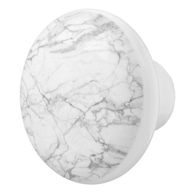 Bouton De Porte En Céramique Image en marbre blanc et gris (Droite)