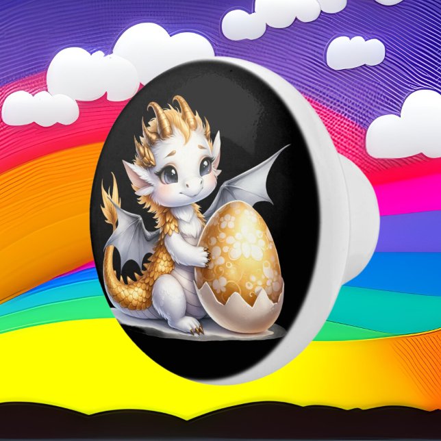 Bouton De Porte En Céramique Imaginaire des amateurs de dragon mignon (Créateur téléchargé)