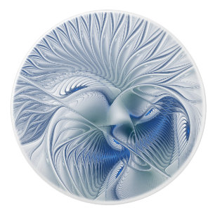 Bouton De Porte En Céramique Imaginaire dynamique tons bleus Abstraits Art frac