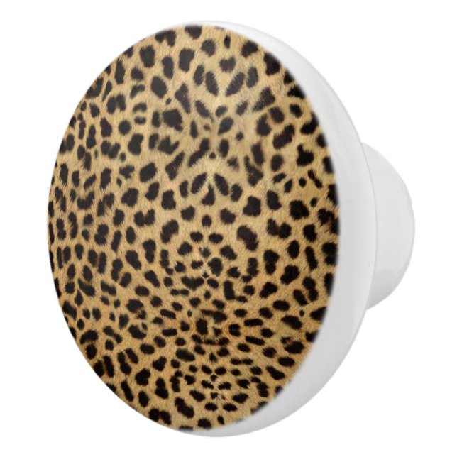 Bouton De Porte En Céramique Impression Cheetah (Droite)