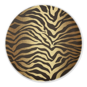 Bouton De Porte En Céramique Impression Zèbre Impression Peau d'Animal Moderne 