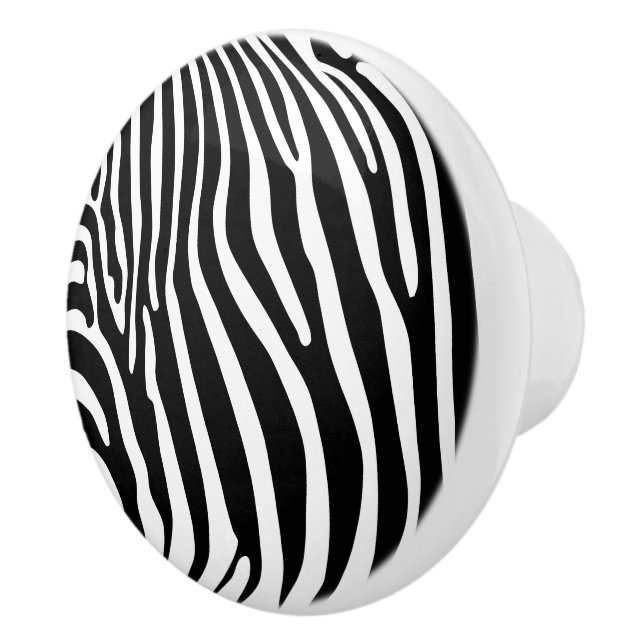 Bouton De Porte En Céramique Imprimé animalier zèbre (Droite)