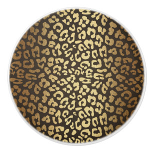Bouton De Porte En Céramique Imprimé peau d'animal guépard léopard moderne glam