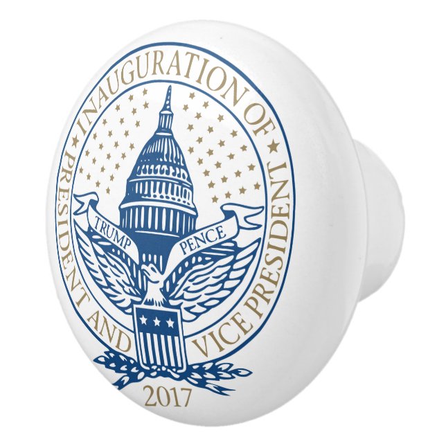 Bouton De Porte En Céramique Inauguration Donald Trump Mike Pence 2017 Logo USA (Droite)