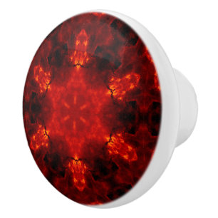 Bouton De Porte En Céramique Inferno Nexus - Fiery Kaleidoscope Art
