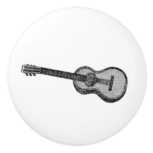 Bouton De Porte En Céramique Instrument à cordes de guitare art musical vintage