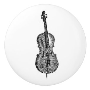 Bouton De Porte En Céramique instrument à cordes de violoncelle art musical vin