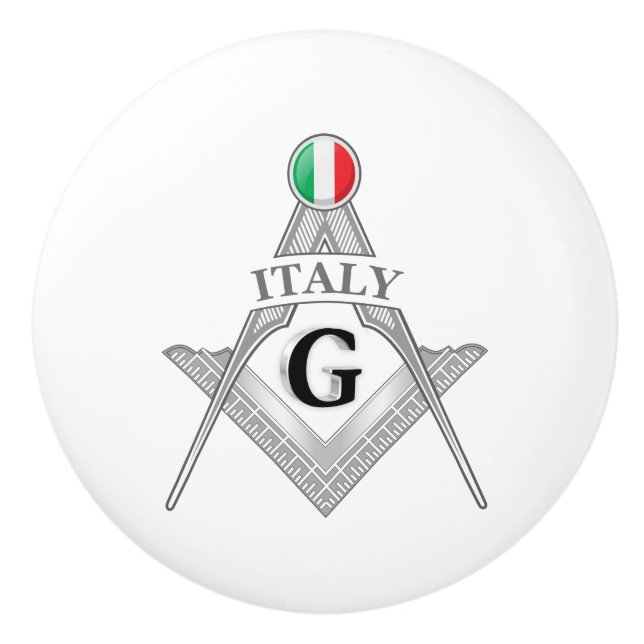 Bouton De Porte En Céramique Italy freemasonry sign (Devant)
