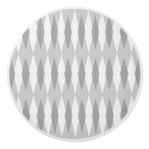 Bouton De Porte En Céramique Jacquard moderne gris du milieu du siècle Ceramic