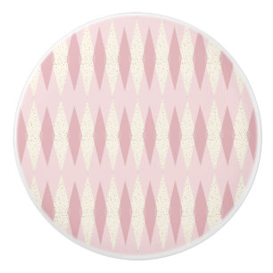 Bouton De Porte En Céramique Jacquard rose moderne du milieu du siècle Knob en