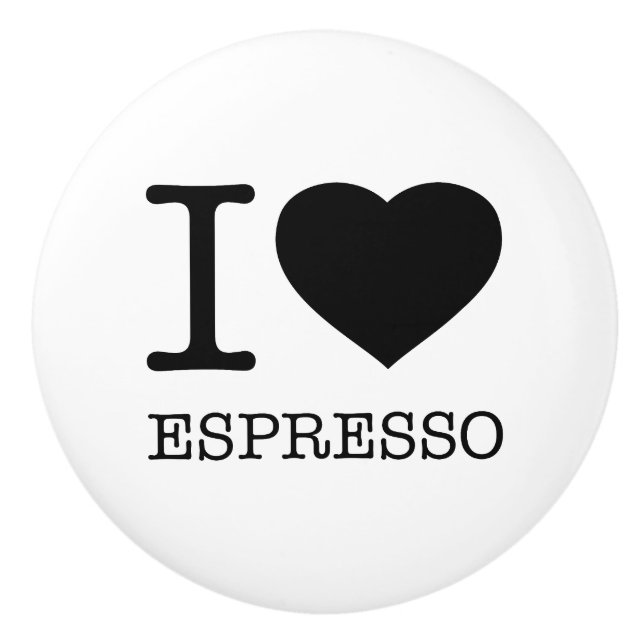 BOUTON DE PORTE EN CÉRAMIQUE J'AIME ESPRESSO (Devant)