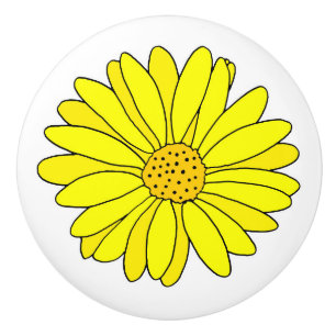 Bouton De Porte En Céramique Jaune