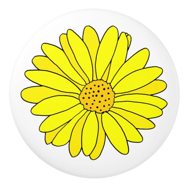 Bouton De Porte En Céramique Jaune (Devant)