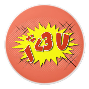 Bouton De Porte En Céramique Je t'aime