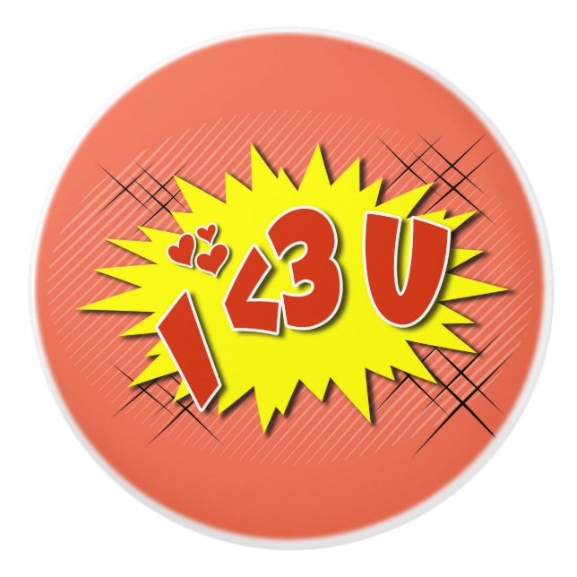 Bouton De Porte En Céramique Je t'aime (Devant)