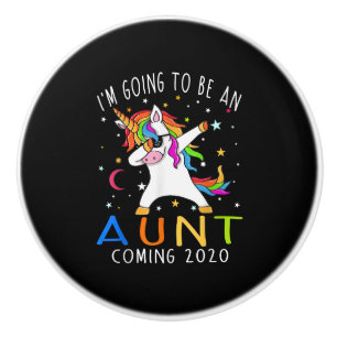 Bouton De Porte En Céramique Je Vais Être Une Tante Provenant Cadeau Unicorn 20