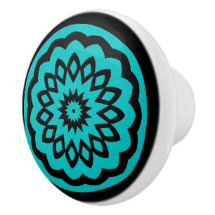 Bouton De Porte En Céramique Jeux de cercle : Bleu joyeux