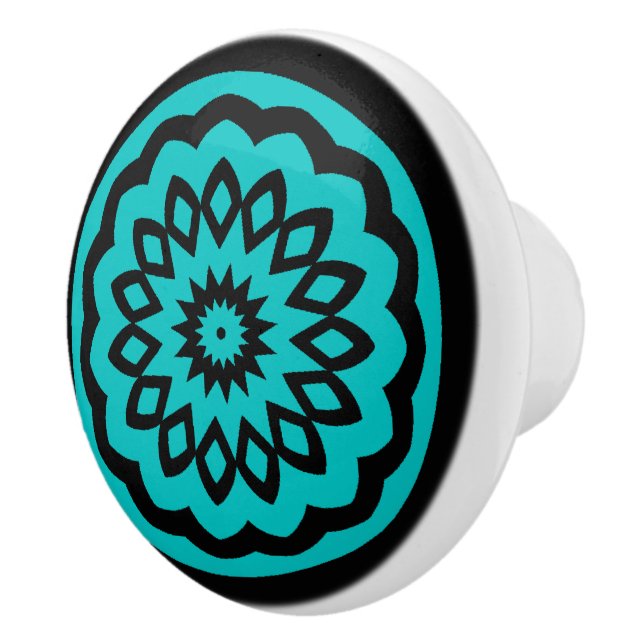 Bouton De Porte En Céramique Jeux de cercle : Bleu joyeux (Droite)