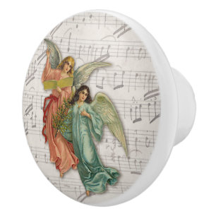 Bouton De Porte En Céramique Joli Noël Angels Victorien Musique chrétienne
