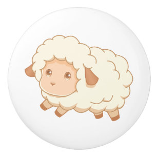 Bouton De Porte En Céramique Joli petit mouton
