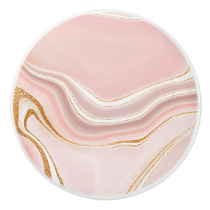 Bouton De Porte En Céramique Jolie conception de marbre rose clair or