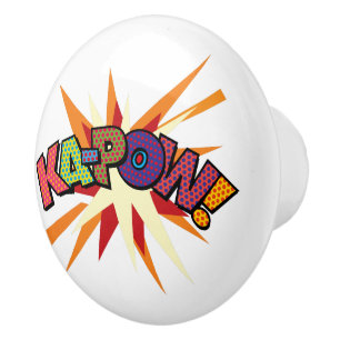 Bouton De Porte En Céramique KA-POW Amusement Bande Dessinée Rétro Art Pop